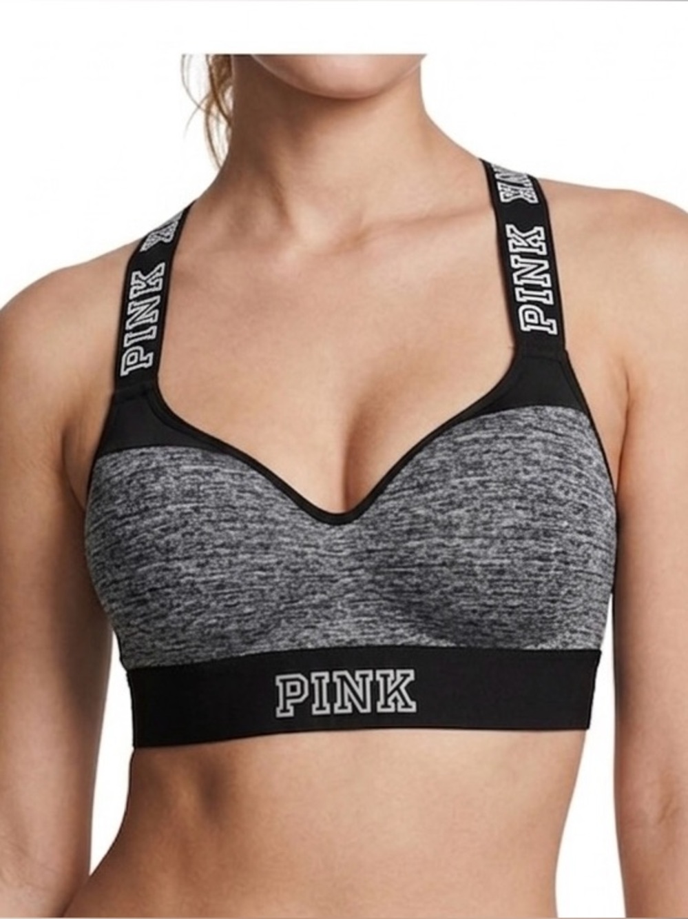 PINK Victoria's Secret Black Bra with Racerback Design